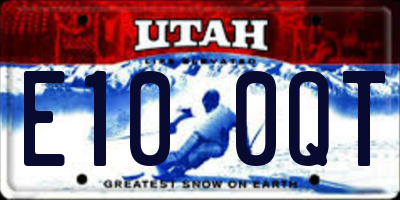 UT license plate E100QT