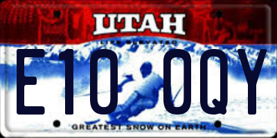 UT license plate E100QY