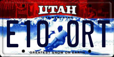 UT license plate E100RT