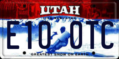 UT license plate E100TC