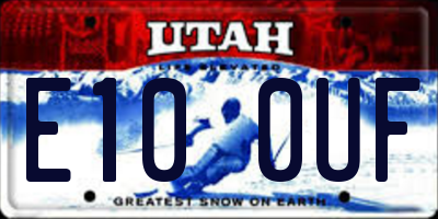 UT license plate E100UF