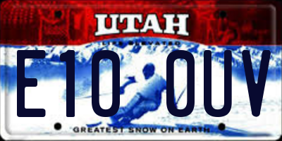 UT license plate E100UV