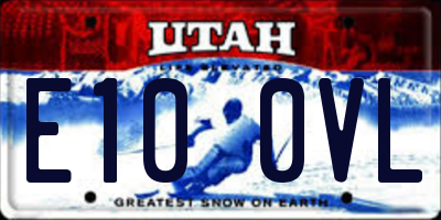 UT license plate E100VL
