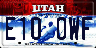 UT license plate E100WF