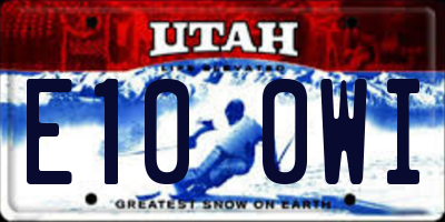 UT license plate E100WI