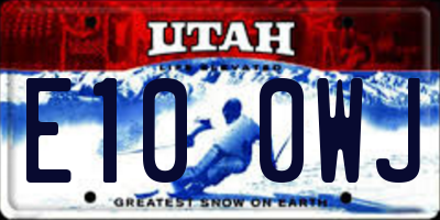 UT license plate E100WJ