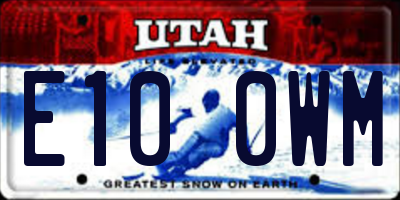 UT license plate E100WM