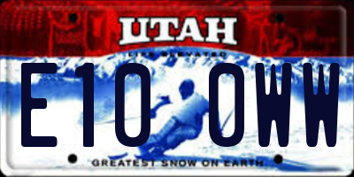 UT license plate E100WW