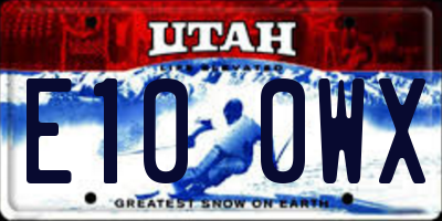 UT license plate E100WX
