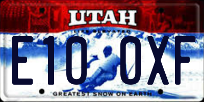 UT license plate E100XF