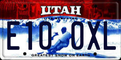 UT license plate E100XL
