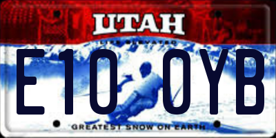 UT license plate E100YB