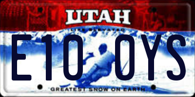 UT license plate E100YS
