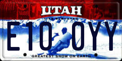 UT license plate E100YY