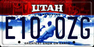 UT license plate E100ZG