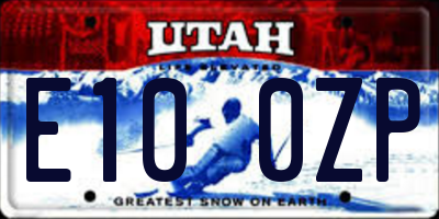 UT license plate E100ZP