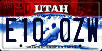 UT license plate E100ZW