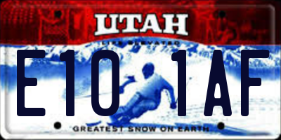 UT license plate E101AF