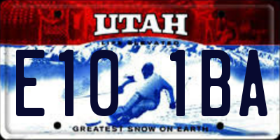 UT license plate E101BA
