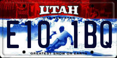 UT license plate E101BQ
