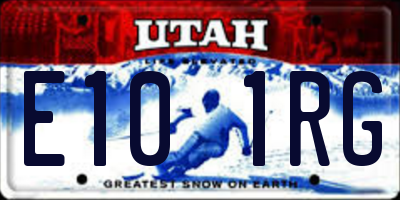 UT license plate E101RG