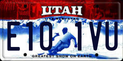 UT license plate E101VU