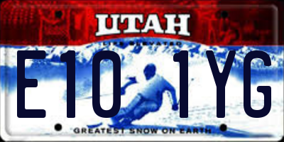 UT license plate E101YG
