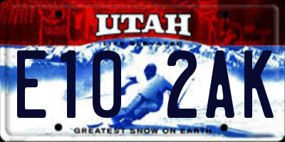 UT license plate E102AK