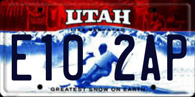 UT license plate E102AP