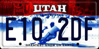 UT license plate E102DF