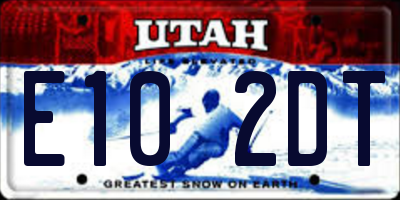 UT license plate E102DT