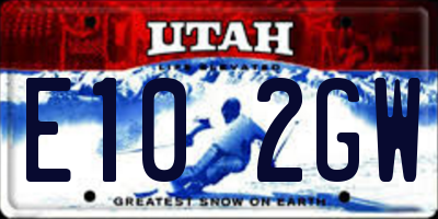 UT license plate E102GW