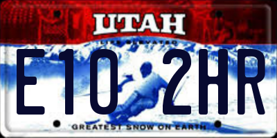 UT license plate E102HR