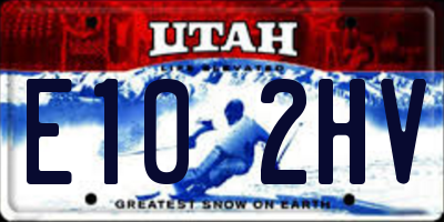 UT license plate E102HV