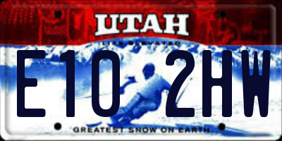 UT license plate E102HW
