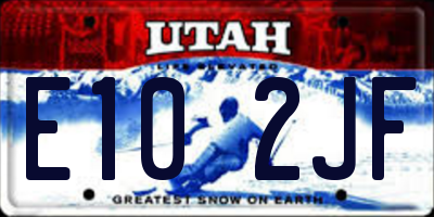 UT license plate E102JF