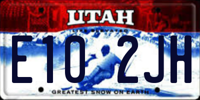 UT license plate E102JH