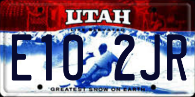 UT license plate E102JR