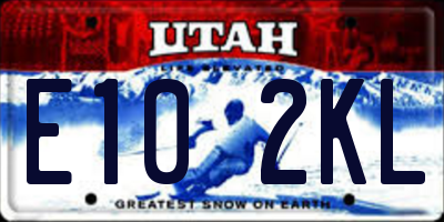 UT license plate E102KL