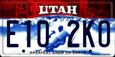 UT license plate E102KO