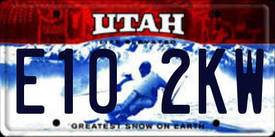 UT license plate E102KW