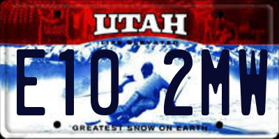 UT license plate E102MW