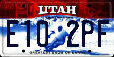 UT license plate E102PF