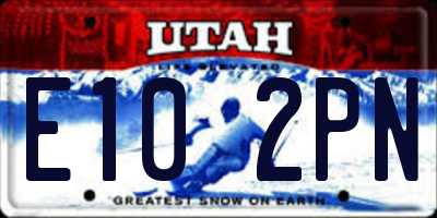 UT license plate E102PN