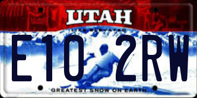 UT license plate E102RW