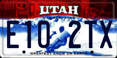 UT license plate E102TX