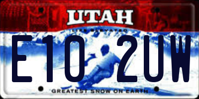 UT license plate E102UW