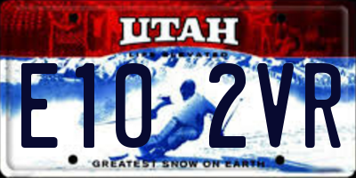 UT license plate E102VR
