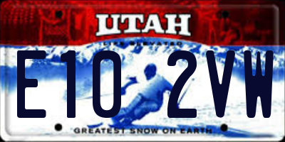 UT license plate E102VW