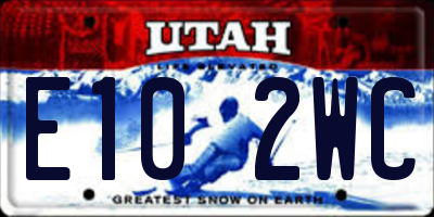 UT license plate E102WC